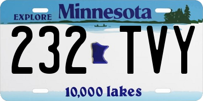 MN license plate 232TVY