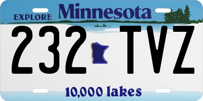 MN license plate 232TVZ