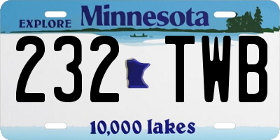 MN license plate 232TWB