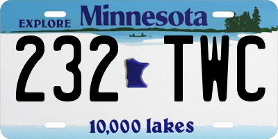 MN license plate 232TWC