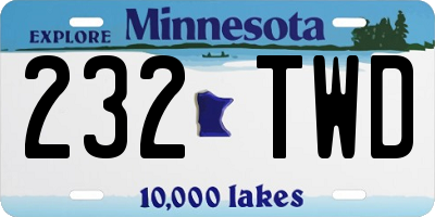 MN license plate 232TWD