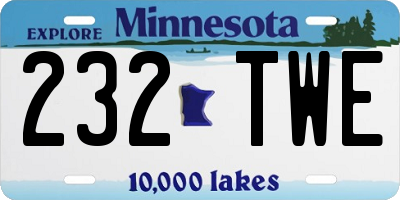 MN license plate 232TWE