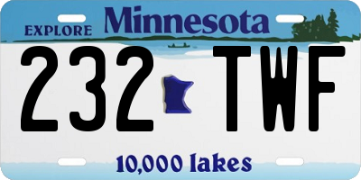 MN license plate 232TWF