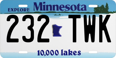 MN license plate 232TWK
