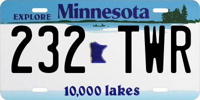 MN license plate 232TWR