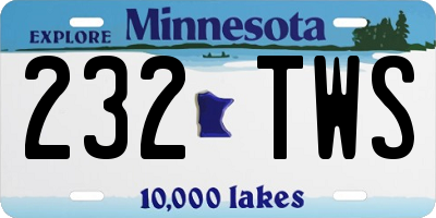 MN license plate 232TWS
