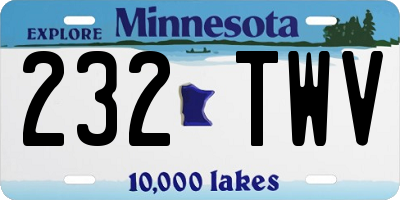 MN license plate 232TWV