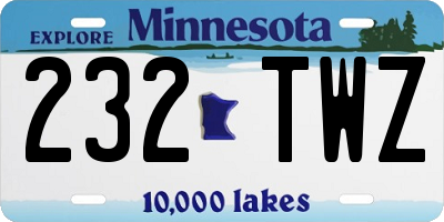 MN license plate 232TWZ