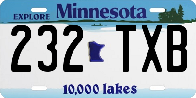 MN license plate 232TXB