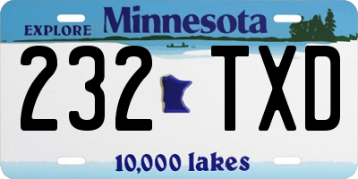 MN license plate 232TXD