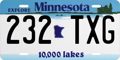 MN license plate 232TXG