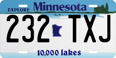 MN license plate 232TXJ