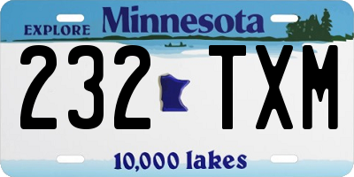 MN license plate 232TXM