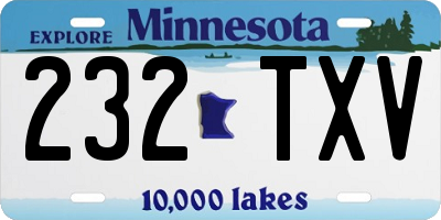 MN license plate 232TXV