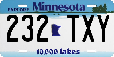 MN license plate 232TXY