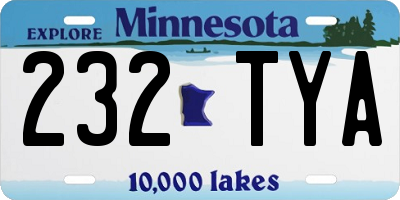 MN license plate 232TYA
