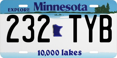 MN license plate 232TYB