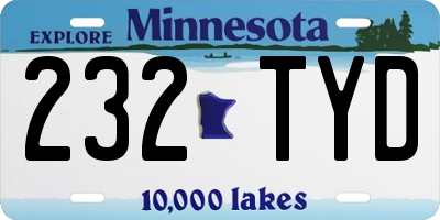 MN license plate 232TYD