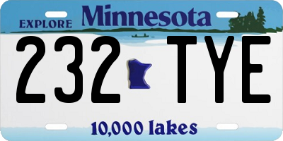 MN license plate 232TYE