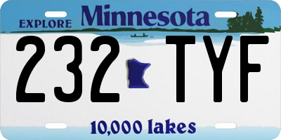 MN license plate 232TYF