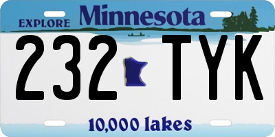 MN license plate 232TYK