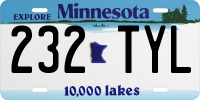 MN license plate 232TYL