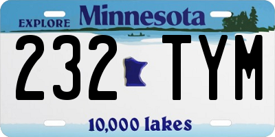 MN license plate 232TYM