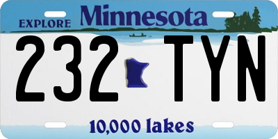 MN license plate 232TYN