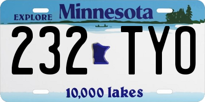 MN license plate 232TYO