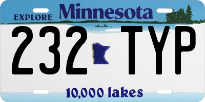MN license plate 232TYP
