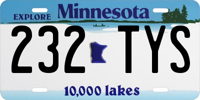 MN license plate 232TYS