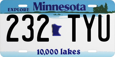 MN license plate 232TYU