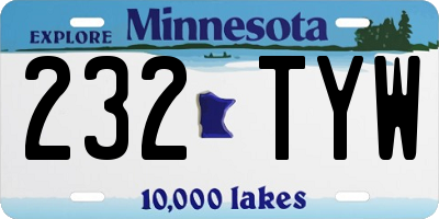 MN license plate 232TYW