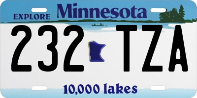 MN license plate 232TZA