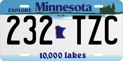 MN license plate 232TZC