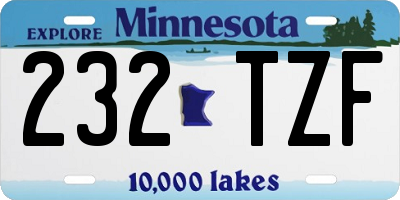MN license plate 232TZF