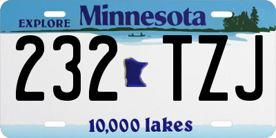 MN license plate 232TZJ