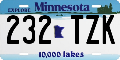 MN license plate 232TZK