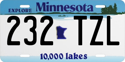 MN license plate 232TZL