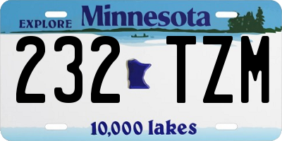MN license plate 232TZM