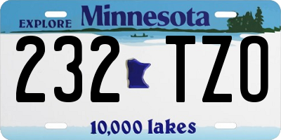 MN license plate 232TZO