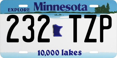 MN license plate 232TZP