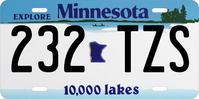 MN license plate 232TZS