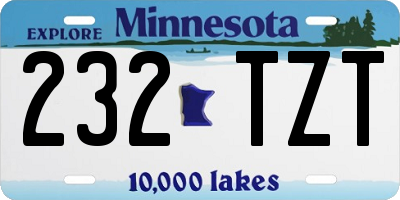 MN license plate 232TZT