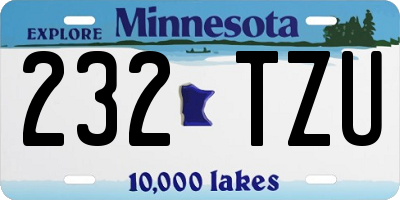 MN license plate 232TZU