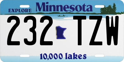 MN license plate 232TZW