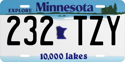 MN license plate 232TZY