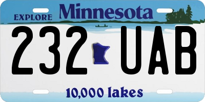 MN license plate 232UAB
