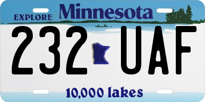 MN license plate 232UAF