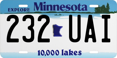 MN license plate 232UAI